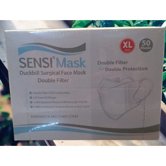 Masker Sensi Duckbill XL Isi 50 Pcs - Nyaman & Lega untuk Wajah Besar