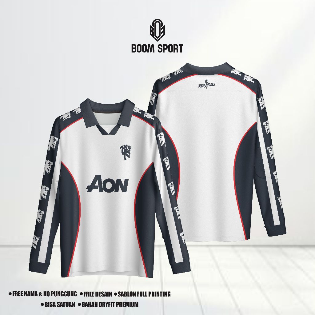 JERSEY MU PUTIH RETRO LONGSLEVE FANTASY FULL PRINTING DRYFIT PREMIUM