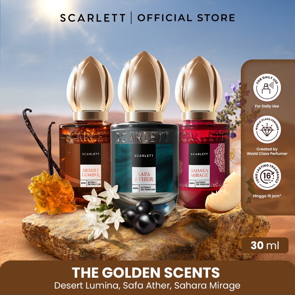 NEW! Scarlett Extrait de Parfum 30ml - The Golden Scents - Wangi fresh amber gourmand oriental flora