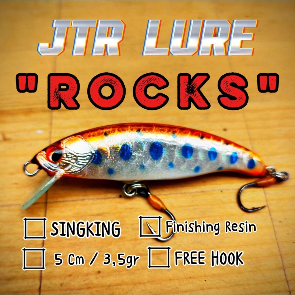LURE MINNOW 5CM | ROCKS JTR LURE | LURE HANDMADE |LURE KAYU |casting hampala