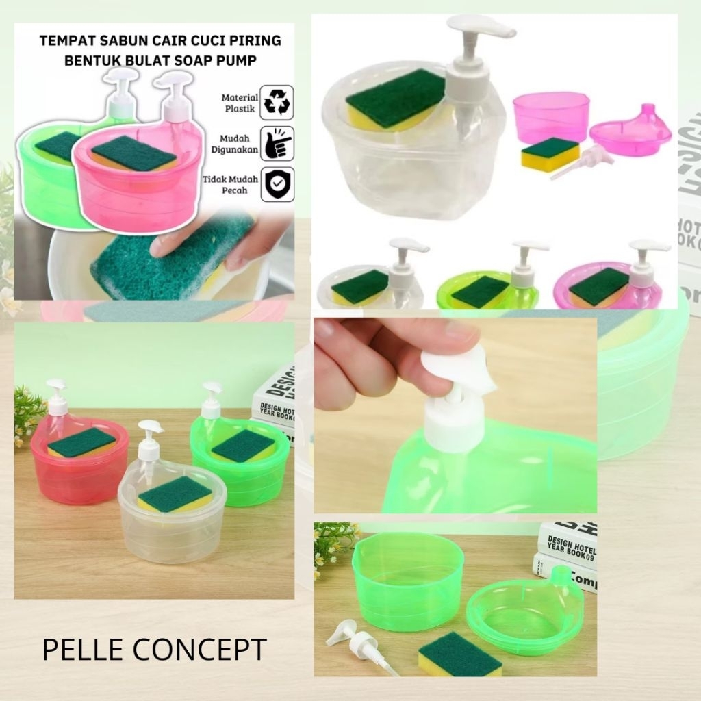 PELLE - TEMPAT SABUN CUCI PIRING / TEMPAT SABUN / DISPENSER SABUN CUCI PIRING / TEMPAT SABUN / TEMPA