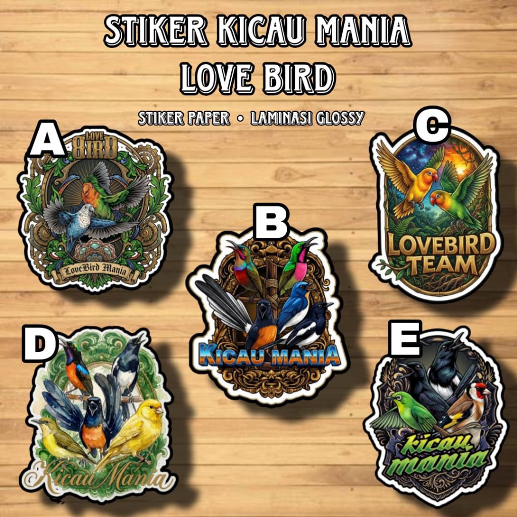 Stiker Kicau Mania - Stiker Love Bird Mania - Stiker Pecinta Kicau Burung Indonesia