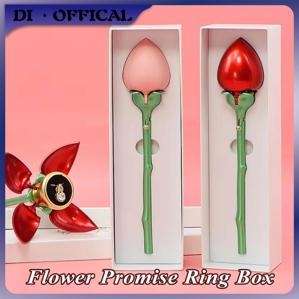 Flower Promise Ring Box - Hidden Jewelry / Box Cincin Nikah Lamaran / Hadiah Anniversary Ulang Tahun