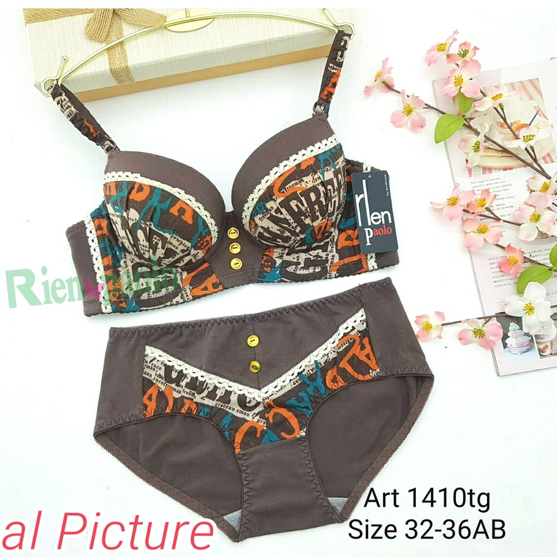 Bra Wanita - BH Set - BH Wanita - Bra Set Kawat Push Up Premium Motif Lucu Rien Paolo 1411