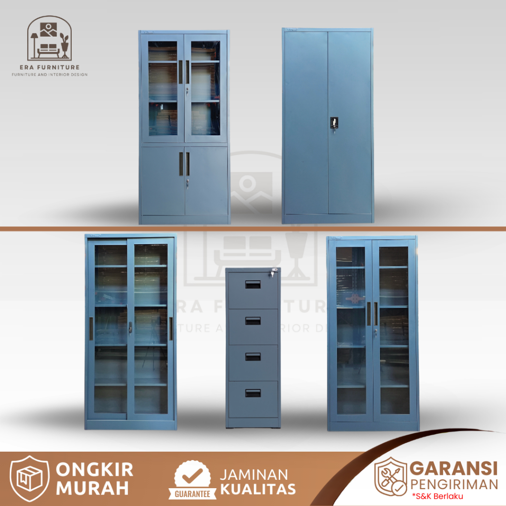 Era Furniture - Lemari Arsip Besi Plat 2 Pintu Filing Cabinet Lemari Penyimpanan Lemari Kantor Arsip