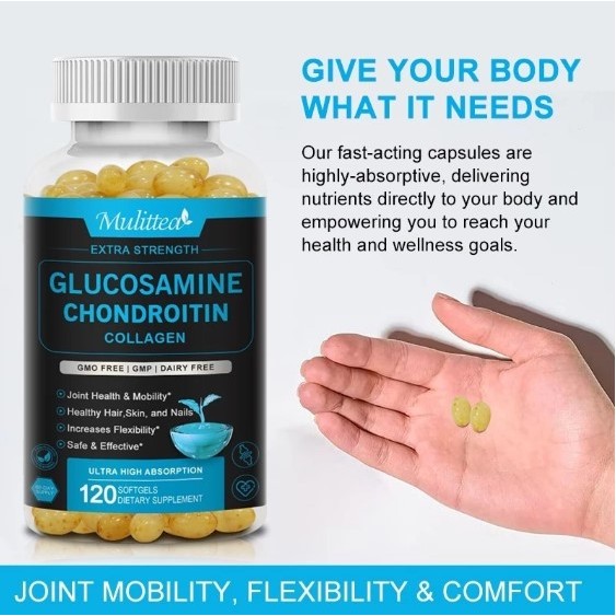 Glucosamine Chondroitin Complex 20 Kapsul | Dengan MSM & Collagen Peptides