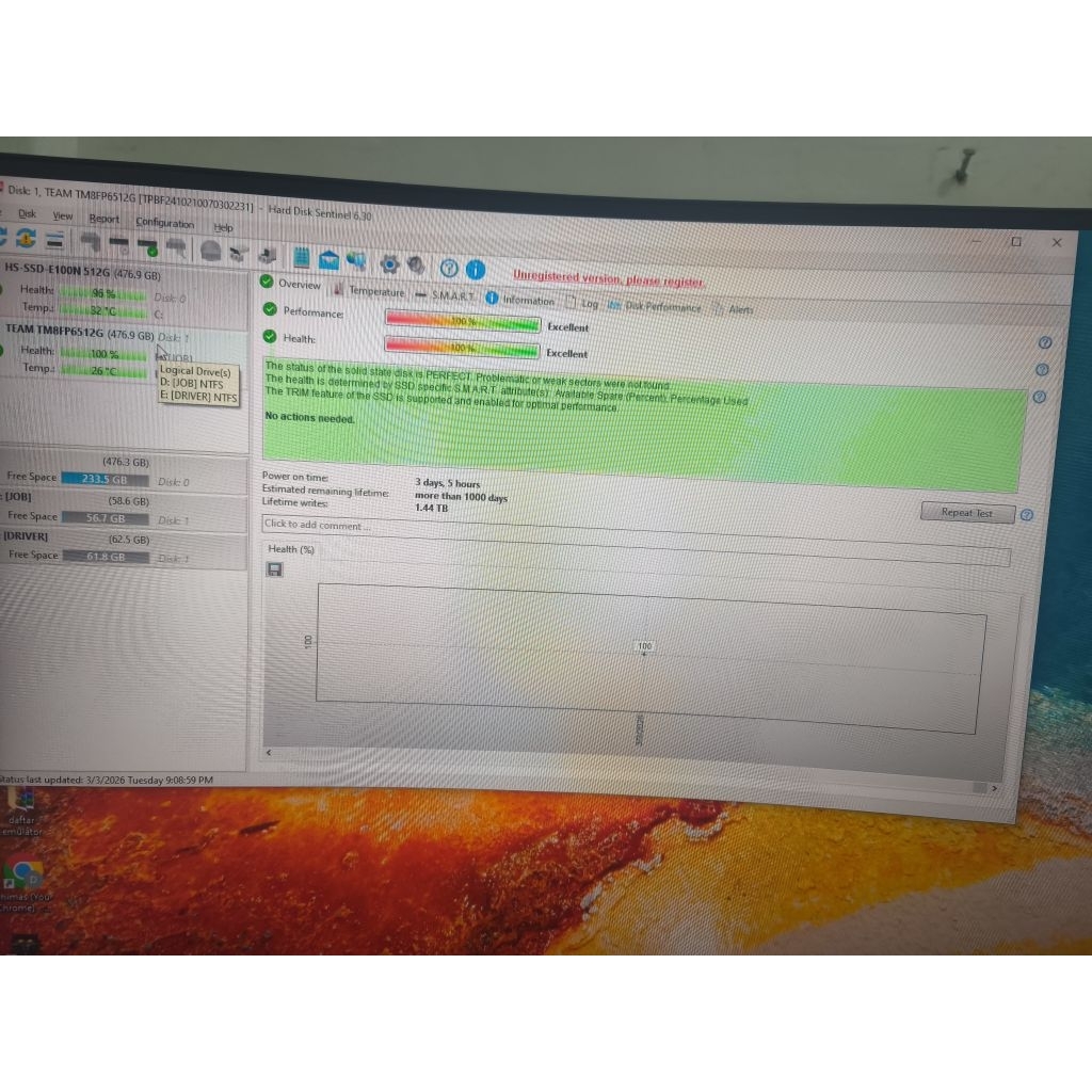 SSD Nvme 3x4 MP33 Team Group
