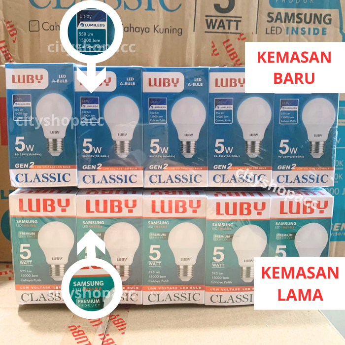 Lampu Bohlam Luby Classic LED 5 Watt LED Bulb