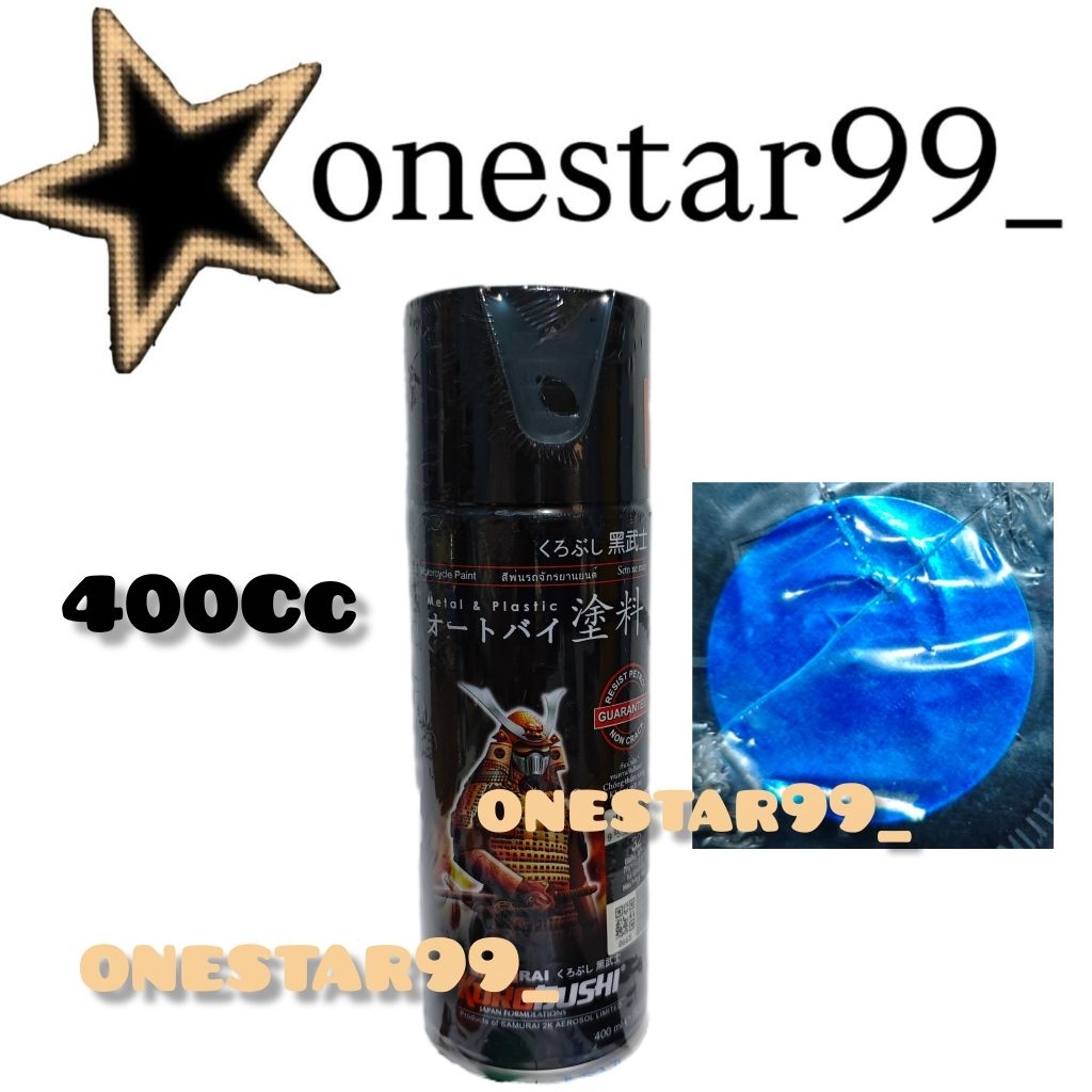 Pilok Pilox Pylox Cat Samuraipaint Marine Blue Y139 Biru Tua Metalik Glossy Samurai Spray Paint 400c