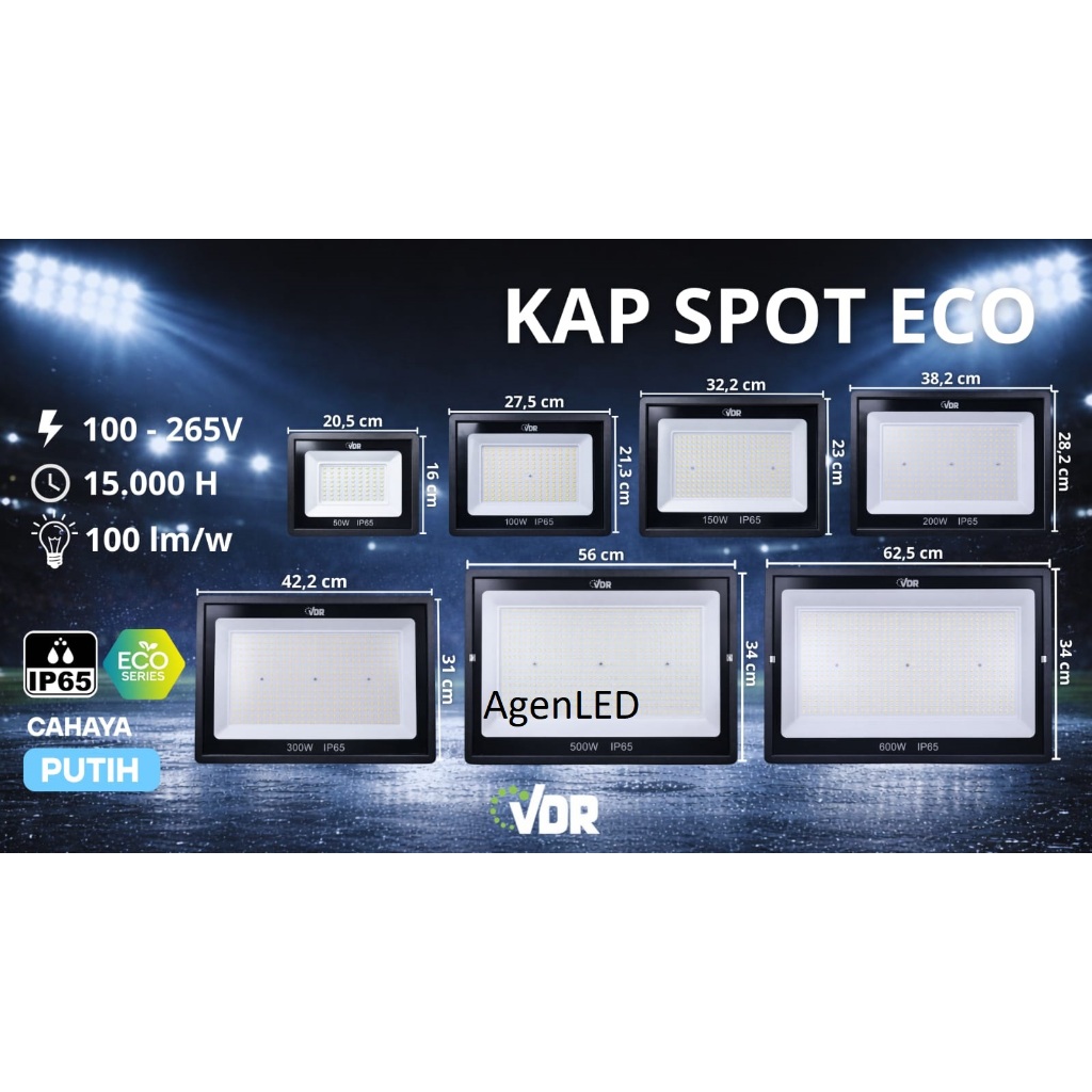 VDR LED SOROT 10W 20W 30W 50W 100W 150W 200W 300W 500W 600W Flood light Lampu FLOODLIGHT tembak 10 2