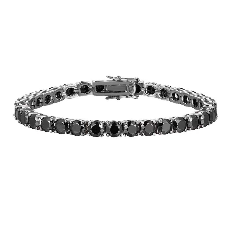 2mm/3mm/4mm/5mm/6.5mm black moissanite diamond tennis bracelet black moissanite gelang