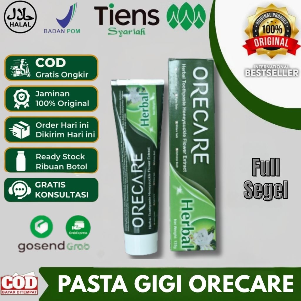 Tiens Orecare Herbal toothpaste - Pasta Gigi Pemutih Gigi, Obat Sakit Gigi, Sariawan, Bau Mulut, Gus