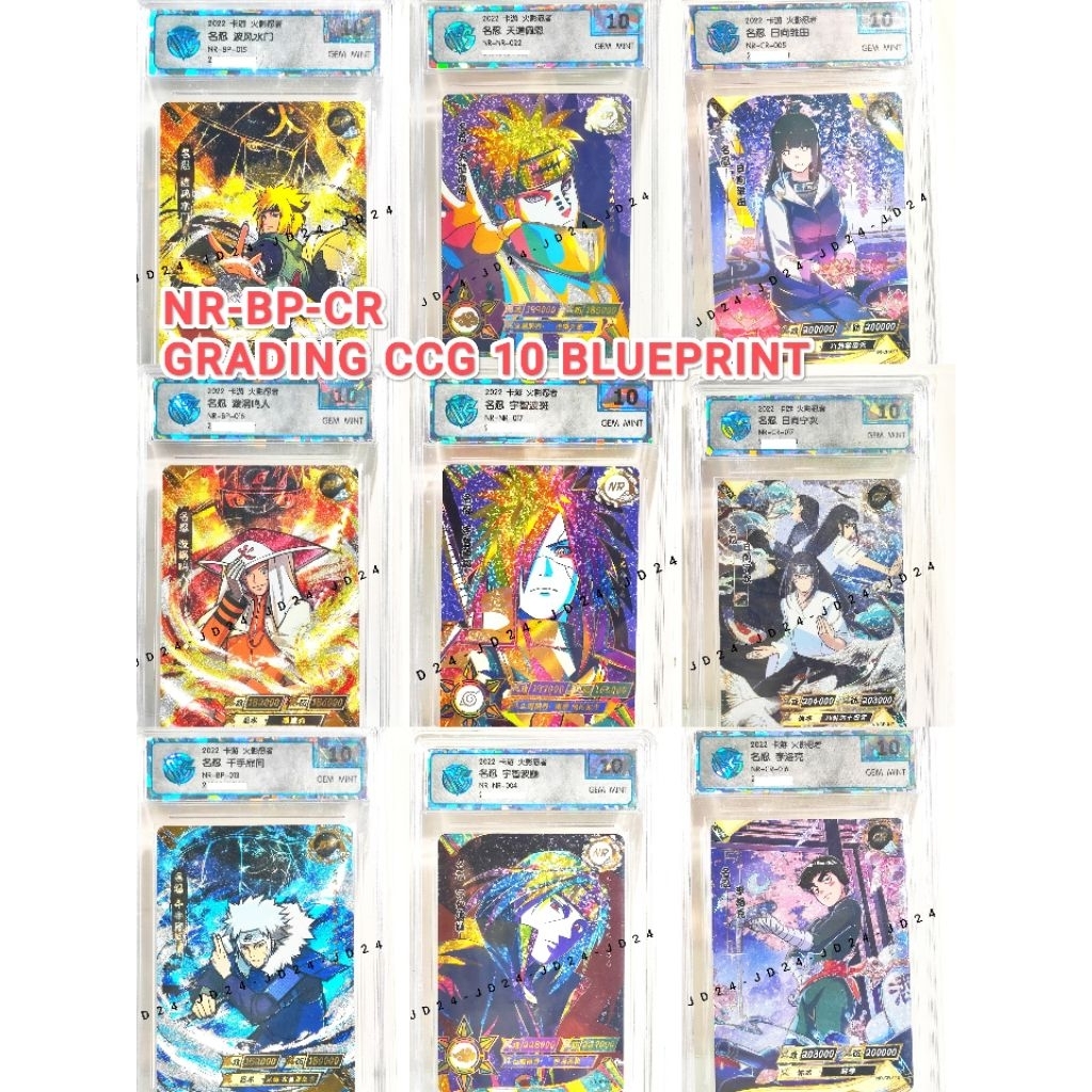 [[ 100% ORI ]] KARTU NARUTO KAYOU GRADING CCG 10 BLUEPRINT GEM MINT NR-BP-CR