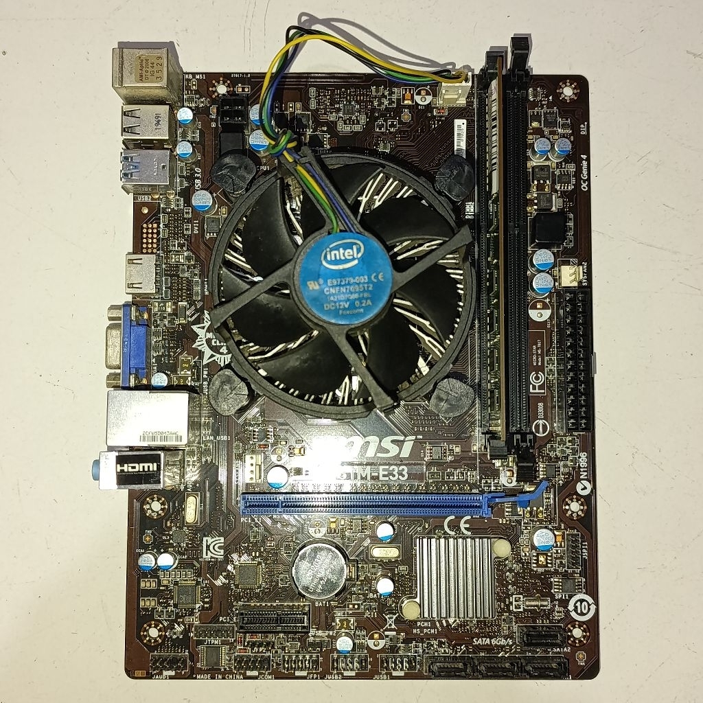 Paketan Motherboard MSI H81M-E33+Processor i3-4150+Ram 4GB DDR3 Second || Socket LGA 1150 Support Ge