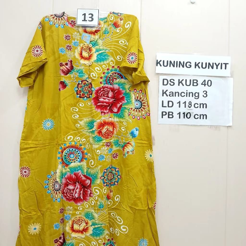 Baju Daster Wanita Jumbo Pendek Busui Kancing Depan Kencana Ungu Asli Original Label Biru Ibu Hamil 