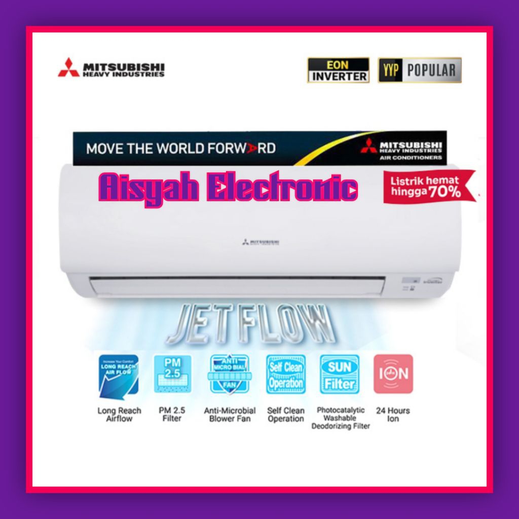 AC MITSUBISHI INVERTER 1 PK SRKC-10YY-W3 GARANSI RESMI
