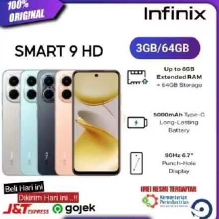 Hp Infinix Smart 9 RAM 3+3/64 GB RESMI/ ORIGINAL PULSET