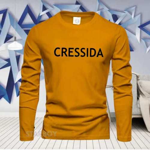 Baju Kaos Lengan Panjang  (PROMO COD) Kaos Distro Lengan Panjang Pria Wanita Cressida Text Logo Hita