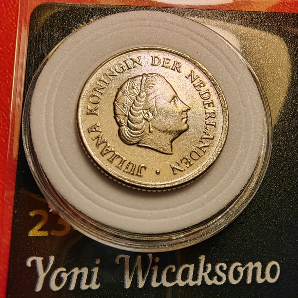 koleksi 25 cent juliana belanda ory asli pilihan di kemas pelindung koin