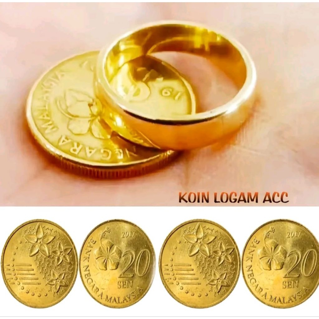 New Cincin Polos Terbuat dari bahan Koin Malaysia Berlapis Emas ANTI KARAT