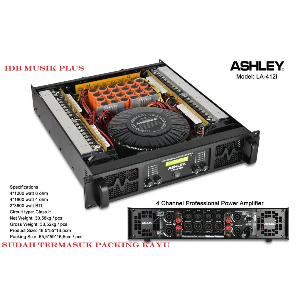 Power 4 Ch Class H Ashley LA412i LA 412i Original
