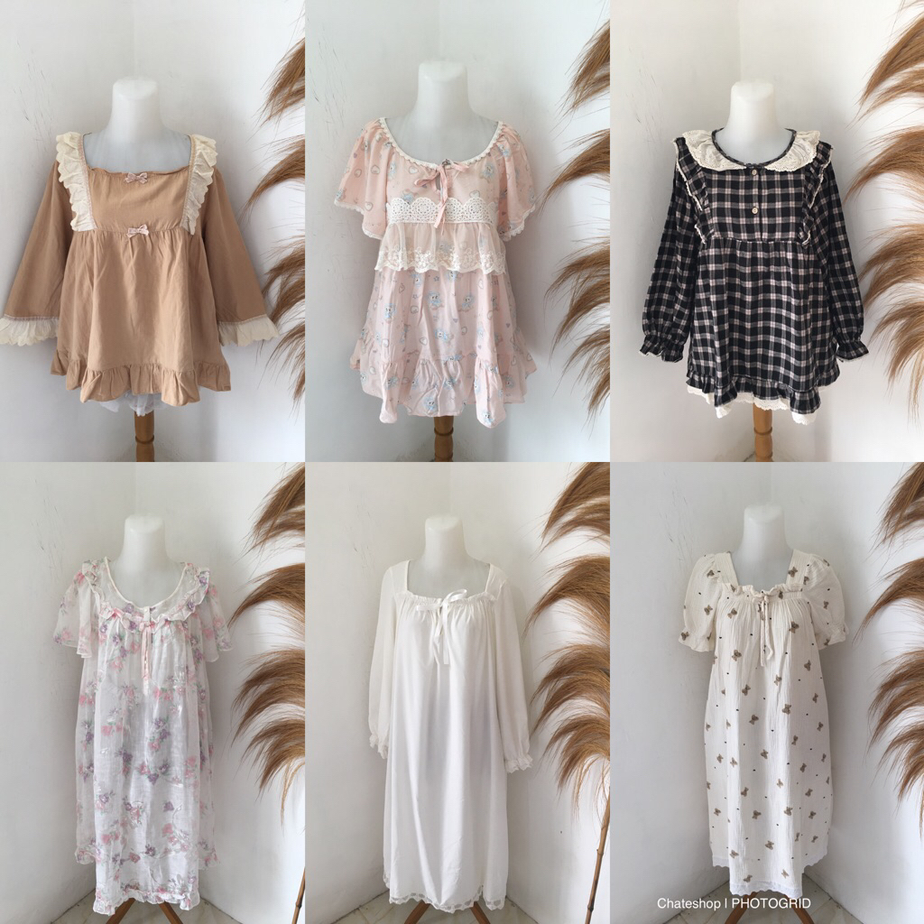 Atasan piyama/celana piyama/pajamas/dress piyama/setelan piyama/ullala/lunaluz