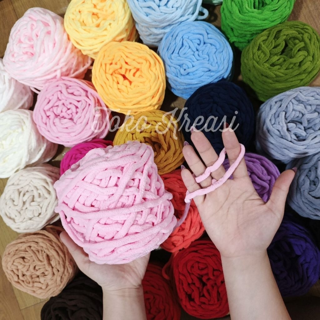 ‎Benang rajut Milk Cotton Chenille Chenyl Yarn
