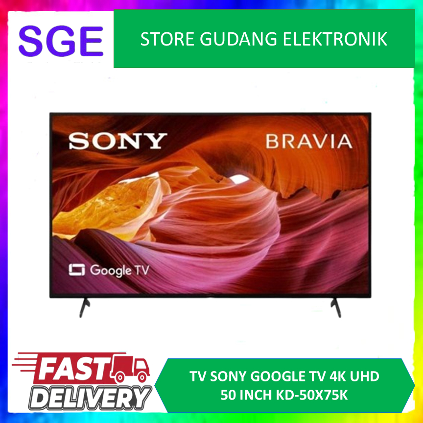 TV SONY KD-50X75K SMART ANDROID TV 50 INCH 4K HDR10 DOLBY AUDIO GOOGLE TV