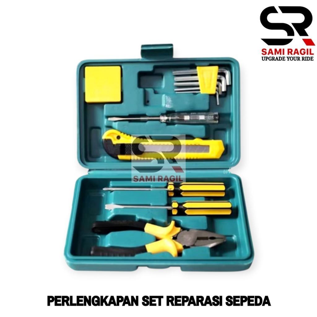 PERLENGKAPAN SET REPARASI OBENG LISTRIK METERAN TANG KUNCI L CUTTER 12 in 1 TOOLKIT MIN PLUS TOOL BO