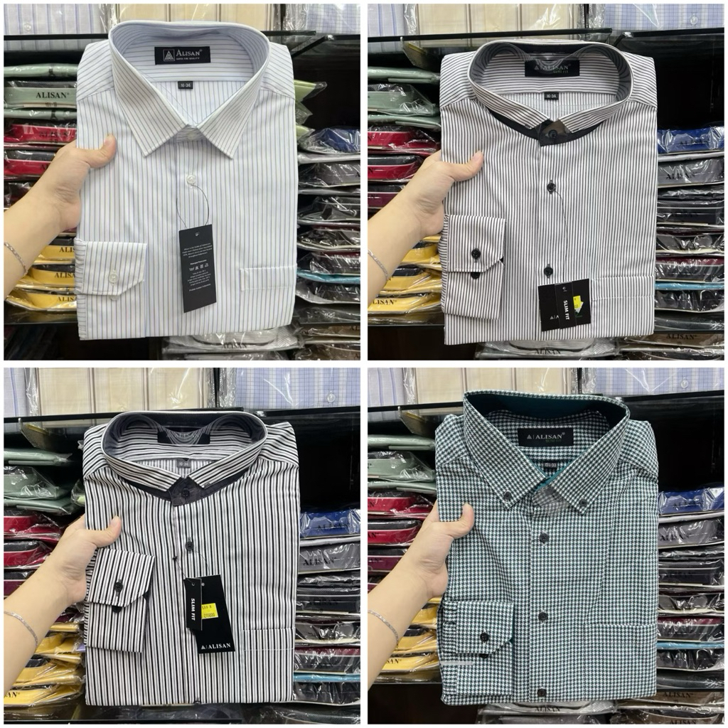 Kemeja Alisan Motif Pria lengan Panjang Slim fit dan Reguler ukuran 15 , 15,5 dan 16 / Kemeja Pria /