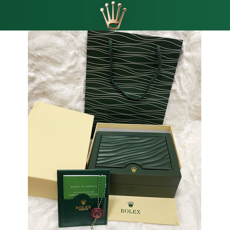 [Rolex Box]Full set Rolex watch storage green packaging box box + bag + warranty card + instruction 