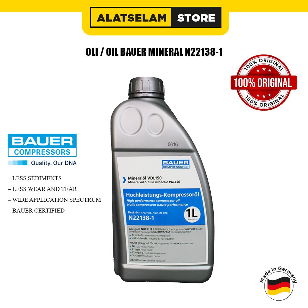 Oli / Oil Bauer Mineral N22138-1 / Oli Mineral Kompressor Bauer / Oil Compressor Bauer / Oli Mesin K