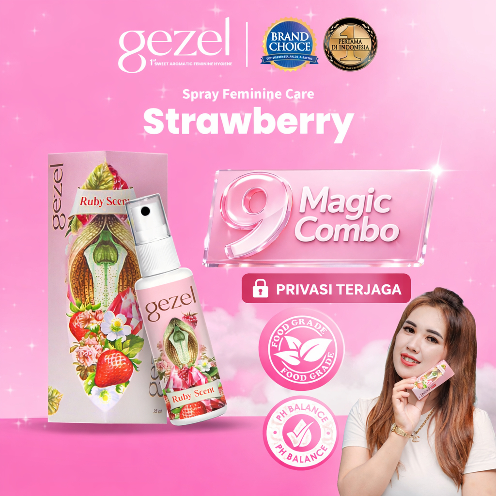 [PRIVASI AMAN] - Gezel | Parfum Miss V Aman Dijilat Rasa Strawberry | Pengharum Miss V BPOM