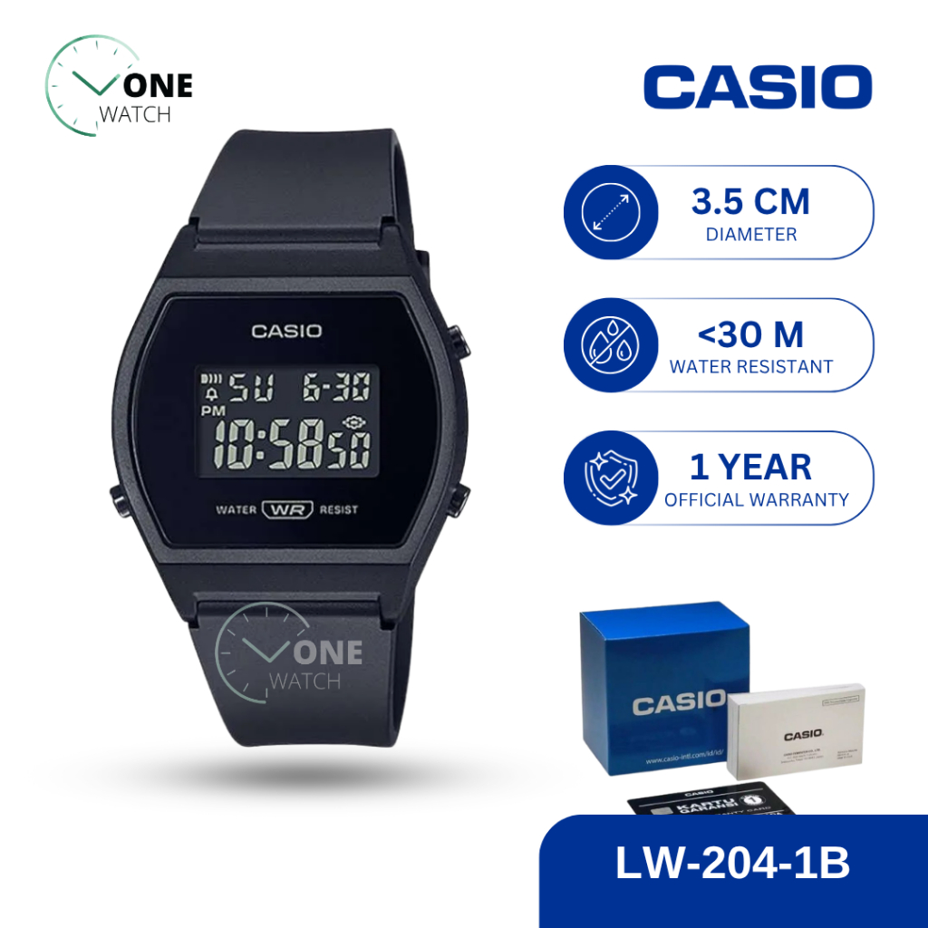 Jam Tangan Casio LW-204 Original Pria General Digital LW204 204 Tali Rubber Garansi Resmi
