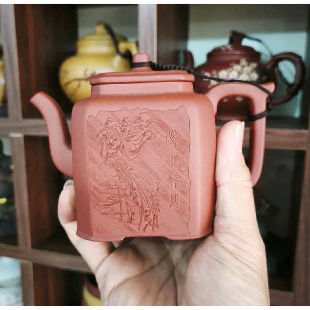 Authentic Yixing Zisha ZhuNi Carved Teapot