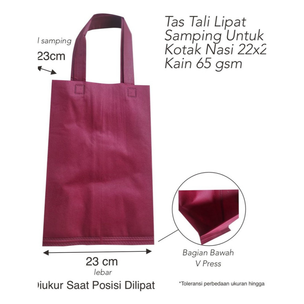 Tas spunbond nasi kotak