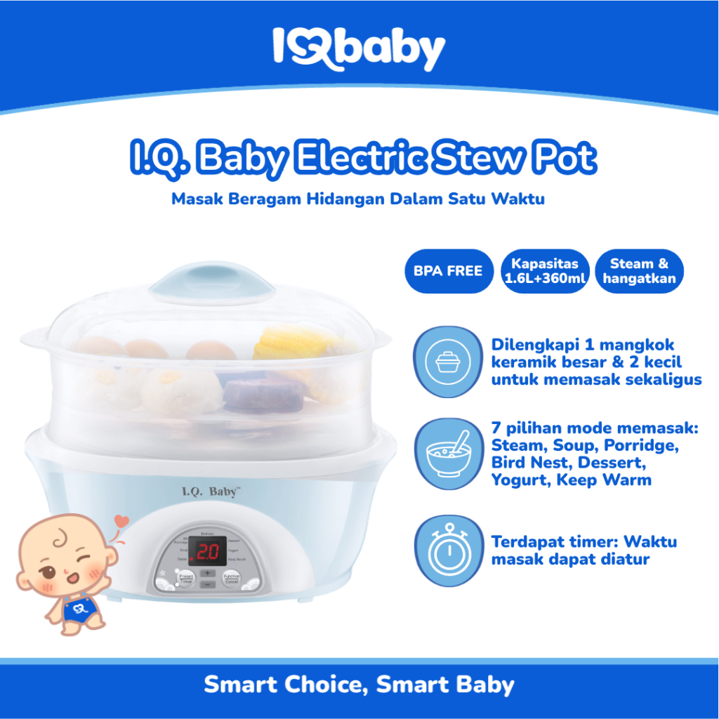 I.Q. BABY Multifunction Slow Cooker | Mesin Tim Multifungsi | Alat Masak MPASI | Alat MPASI | Alat M