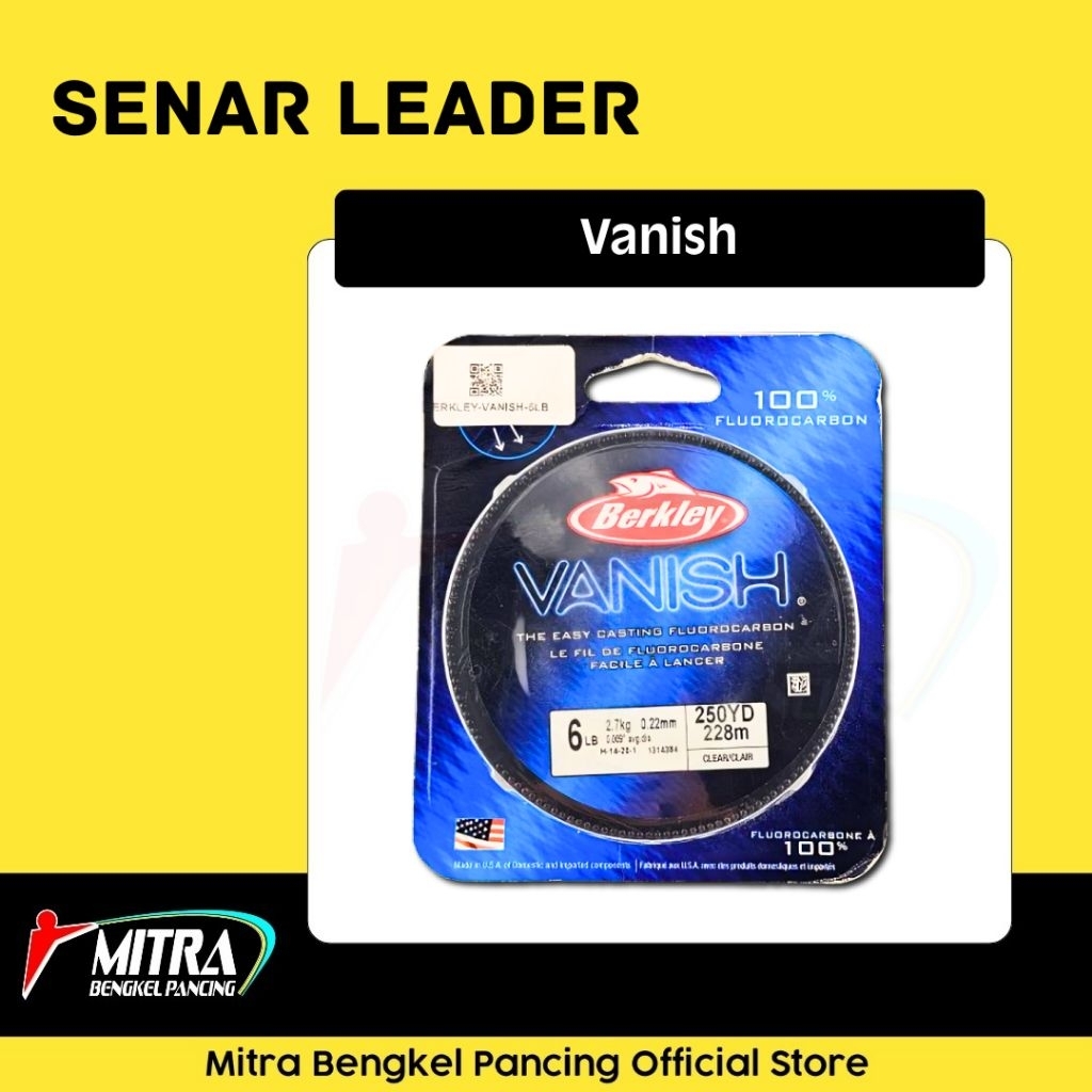 Senar Ledear Berkley Vanish Clear 100% Fluorocarbon Senar Pancing
