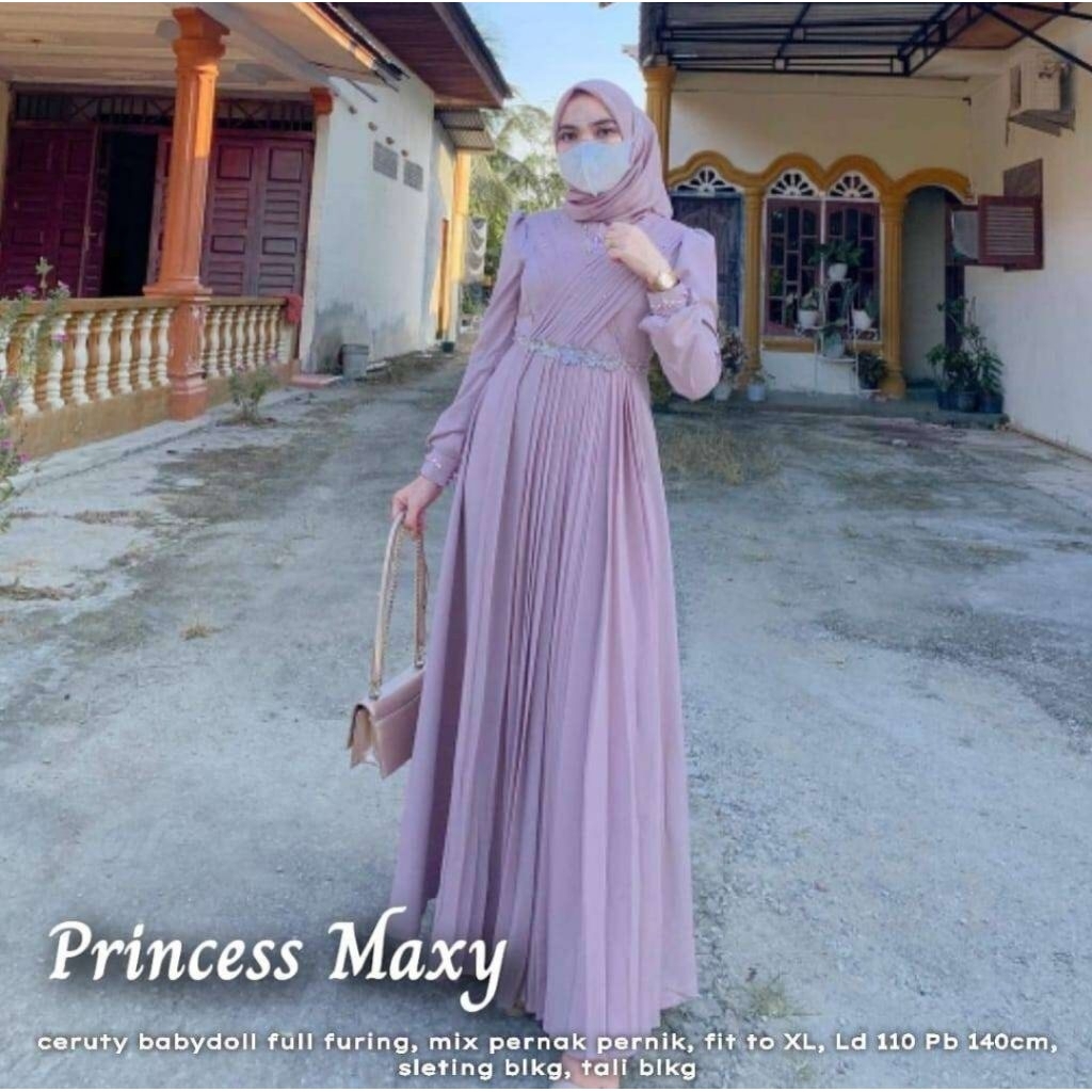 princess maxy gamis ceruty/gamis lebaran/baju lebaran 2026
