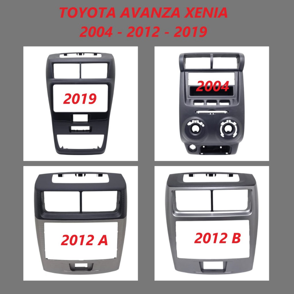 FRAME PANEL TAPE HEADUNIT DOUBLE DIN TOYOTA AVANZA XENIA VELOZ ASLI ORI 2004 - 2012 - 2019
