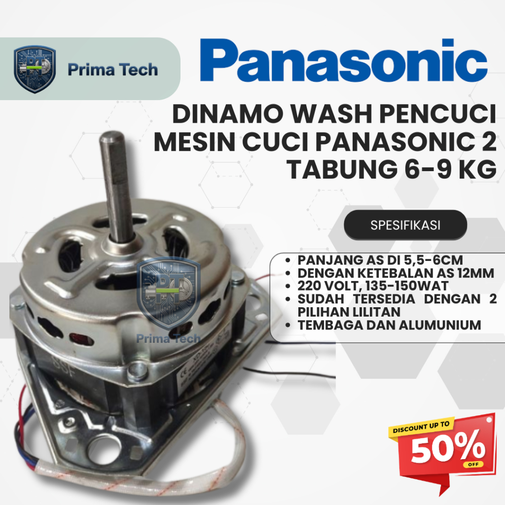 Dinamo Wash Pencuci Mesin Cuci PANASONIC 2 Tabung 6-9 Kg