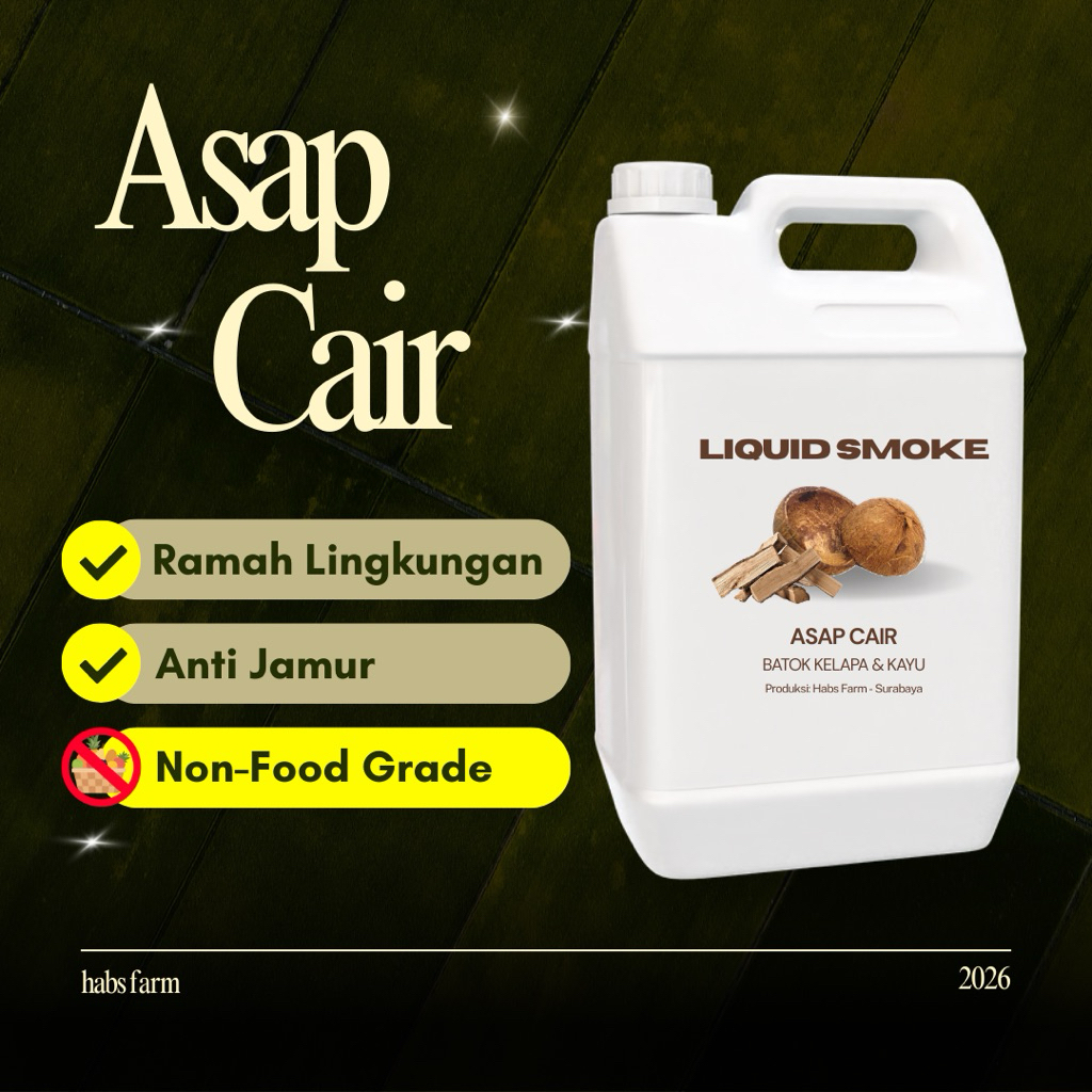 HABS FARM | ASAP CAIR BATOK KELAPA & KAYU 5 LITER GRADE C Pengawet Kayu Karet Anti Jamur Rayap Liqui