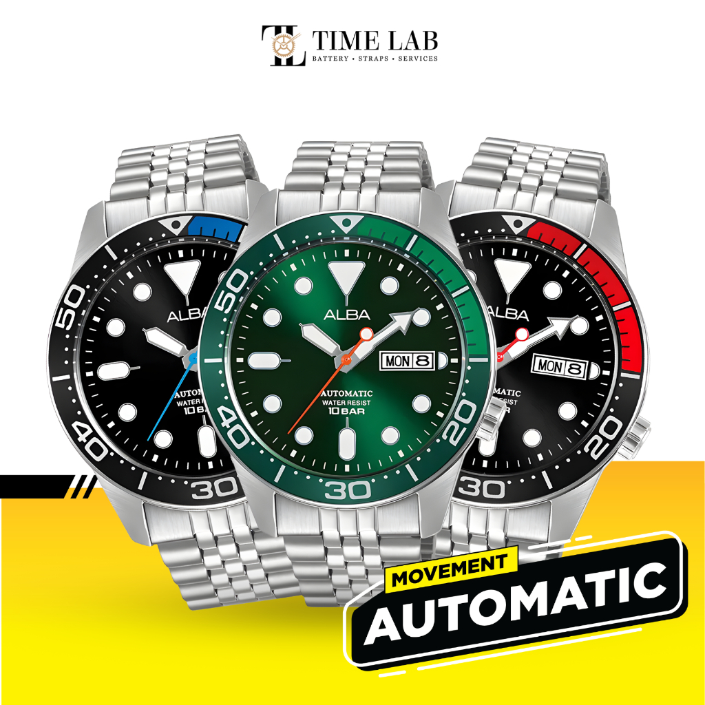 JAM TANGAN PRIA ALBA AL4195 / AL4193 / AL4191 / AL418 AUTOMATIC STAINLESS STEEL ORIGINAL TIMELAB
