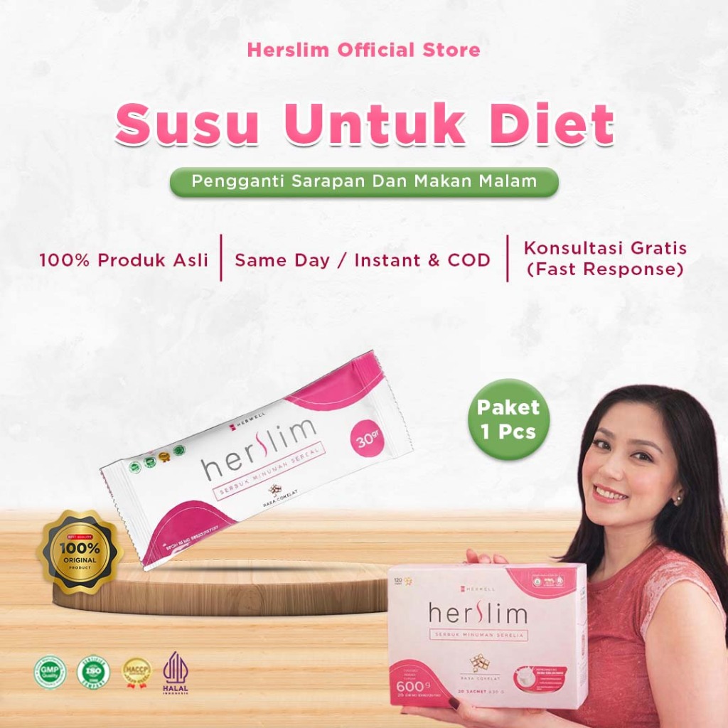 Herwell Herslim - Minuman Diet 120kkal BPOM Original