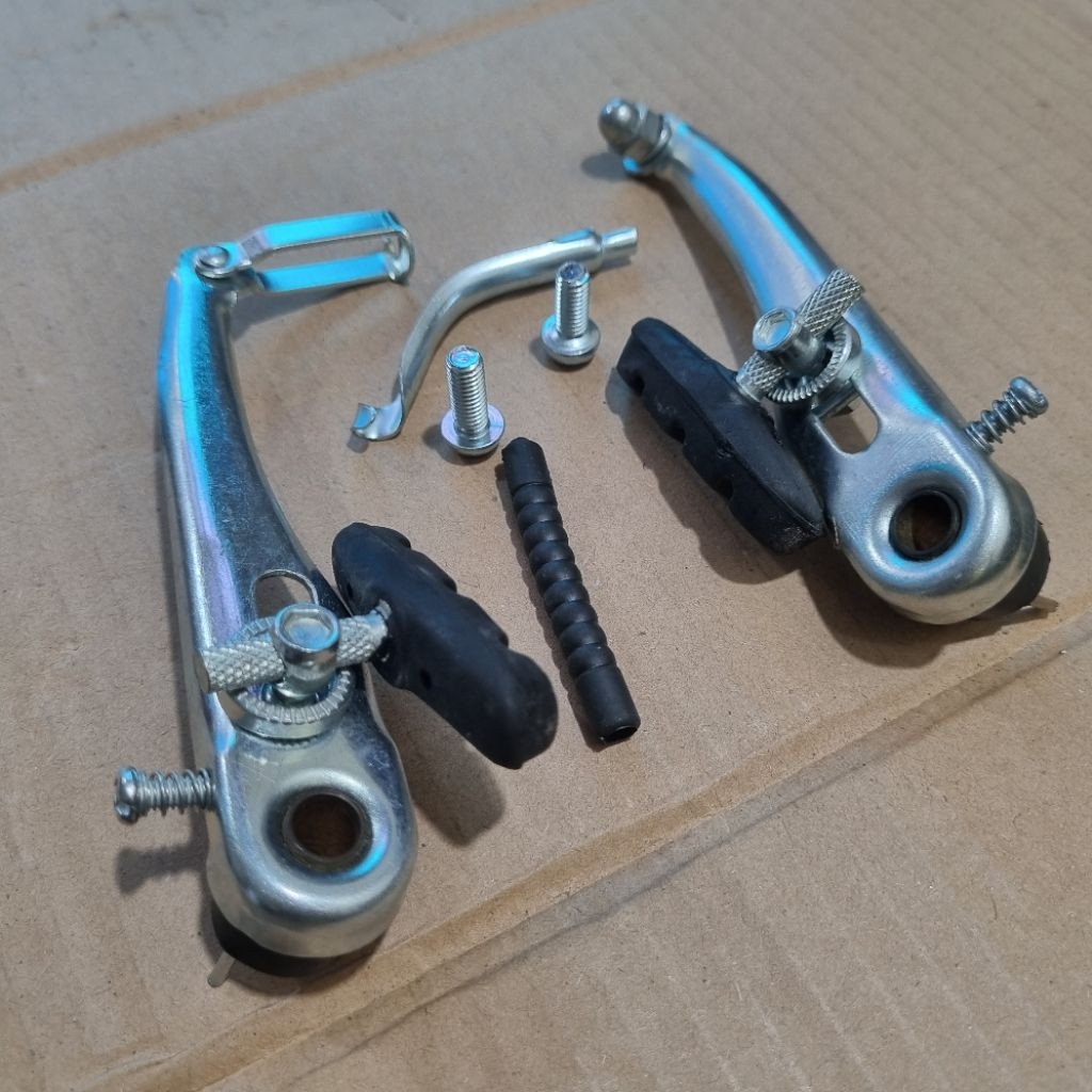Rem V brake bmx mtb jadul vintage silver besi steel 1 roda
