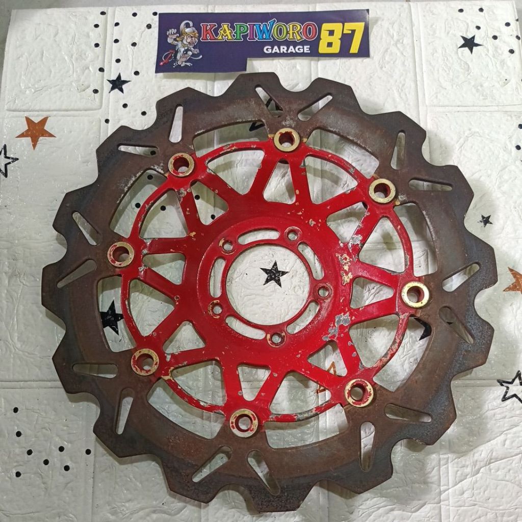 piringan variasi depan Honda Supra x 100 Tiger lama Megapro lama cakram baut 5