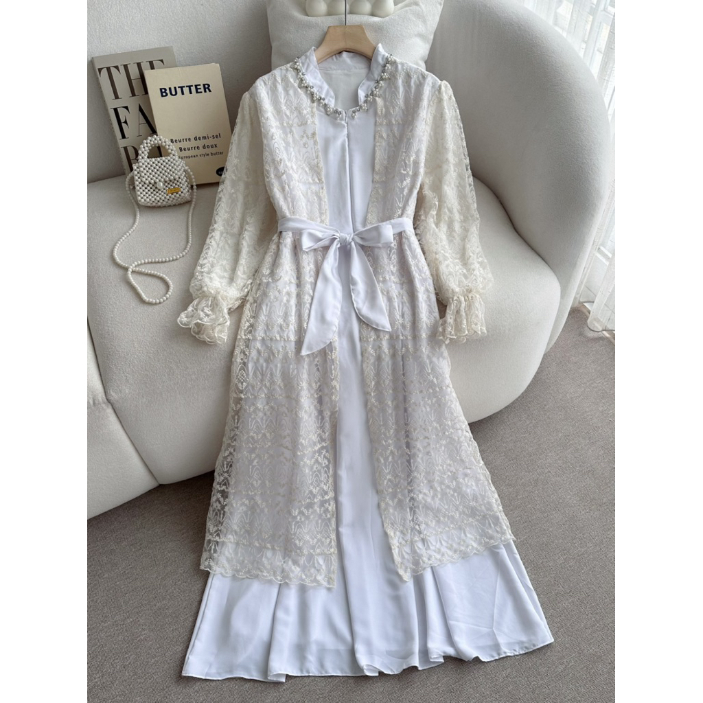 CANDY LADY Azalia Raya Lace Maxi / Gamis Lebaran Wanita Terbaru Dress Bestseller