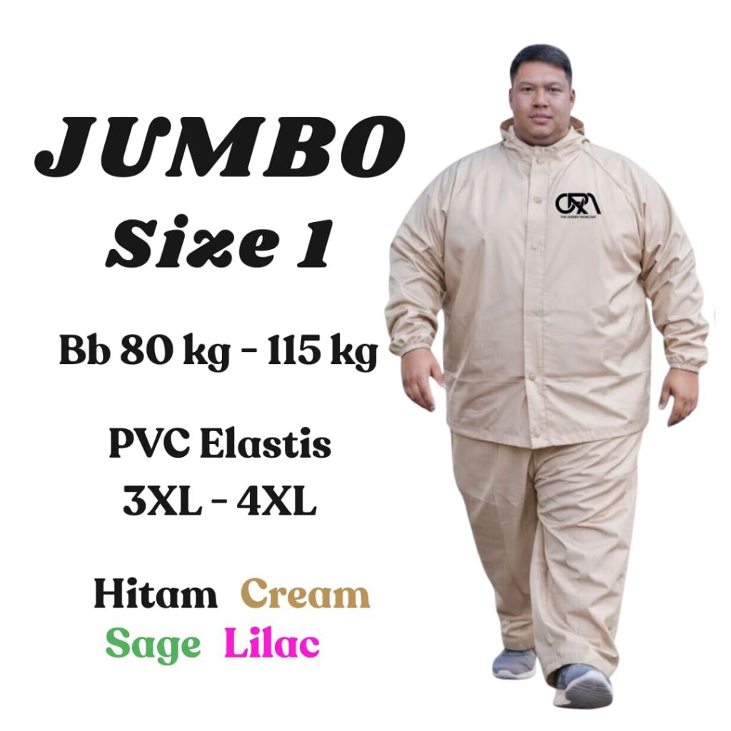 Jas Hujan Pria Wanita ORA Ukuran Jumbo 80150 kg
