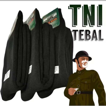 (6 Pasang) Kaos kaki PDL Tebal / Kaos Kaki Panjang TNI Hitam Tebal POLRI Satpol PP Satpam