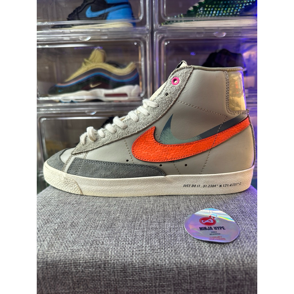 NIKE BLAZER MID 77 VINTAGE GREEN ORANGE SHANGHAI SKATE , SEPATU , SHOES , SNEAKERS